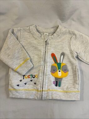 Tuc Tuc Light Gray Baby Zip-Up Sweatshirt with Soft Fleece